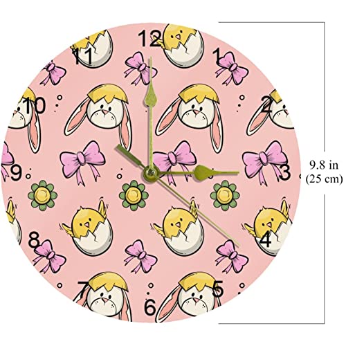 Horloge murale lapin de Pâques 25.4 cm cadeau idéal décoration intérieure - 7