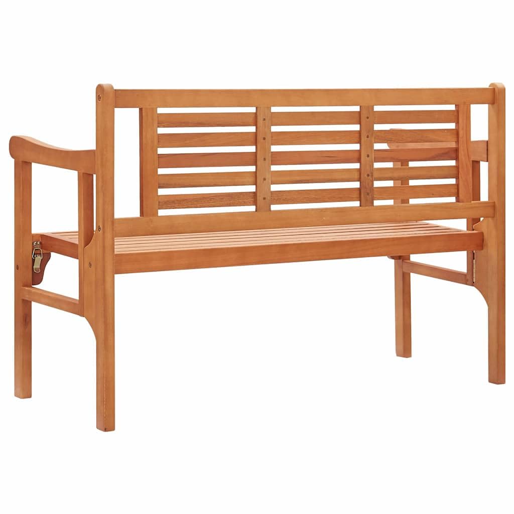 Banco de jardín plegable 120 cm madera maciza eucalipto