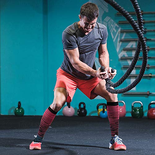 Double Couple 5 Pairs Wide Calf Compression Socks for Men Women Extra Plus Size Knee High Support 20-302