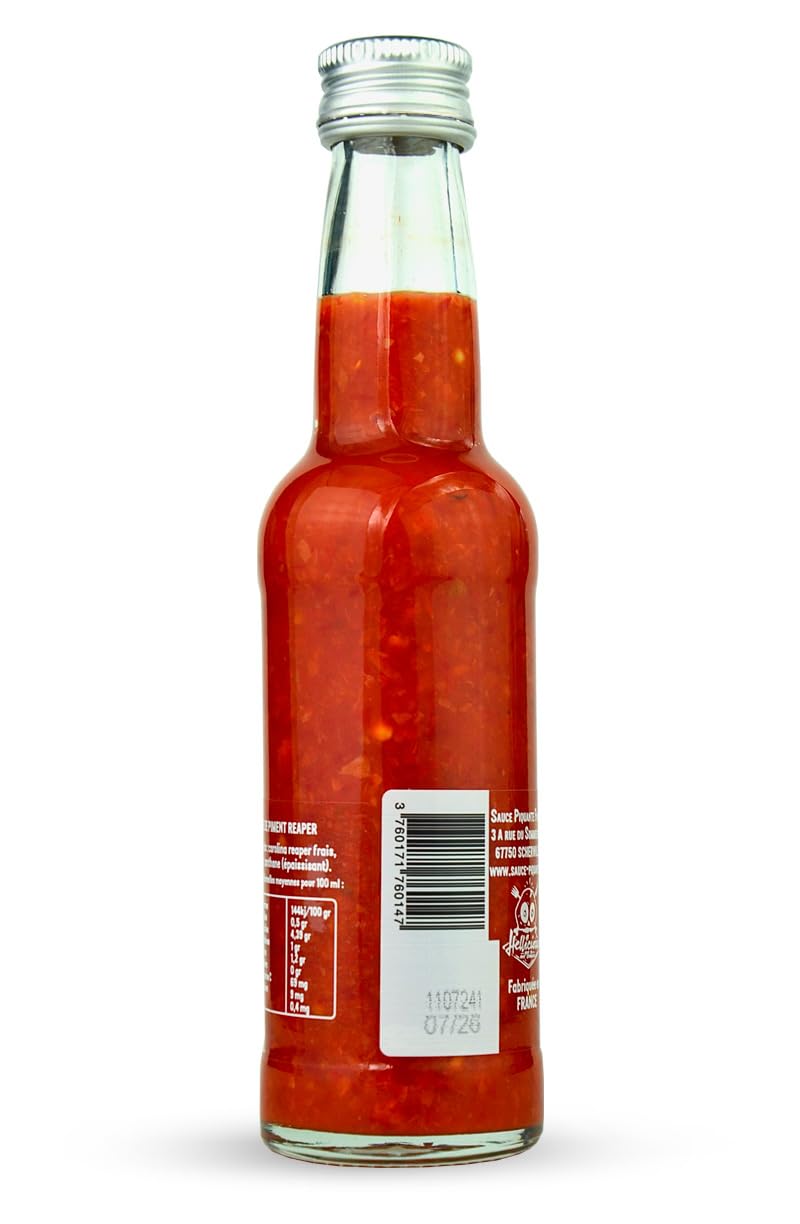 Purée de piment Carolina Reaper piment le plus fort du monde Hellicious fabriquée en France - sauce extrême