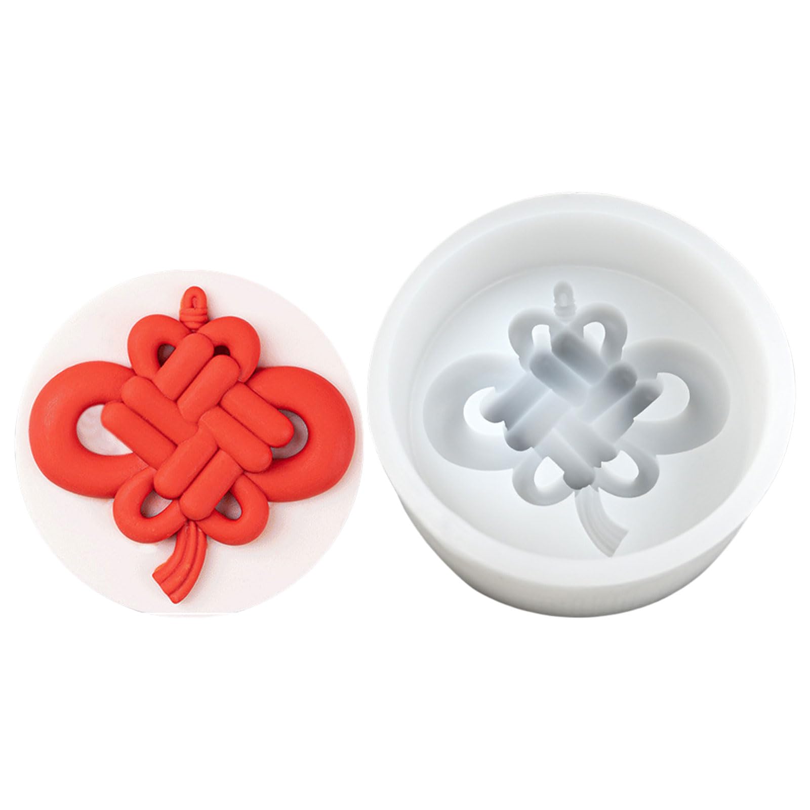 MICFENY Chinese Knot Shape Silicone Baking Tool Mousses Cake Decorating for Making Chocolate, Candy, Candle, Soap
