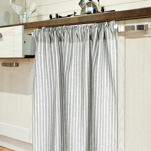 Hahafelt Cabinet Dishwasher Hidden Curtains with Telescopic Rod and Rod