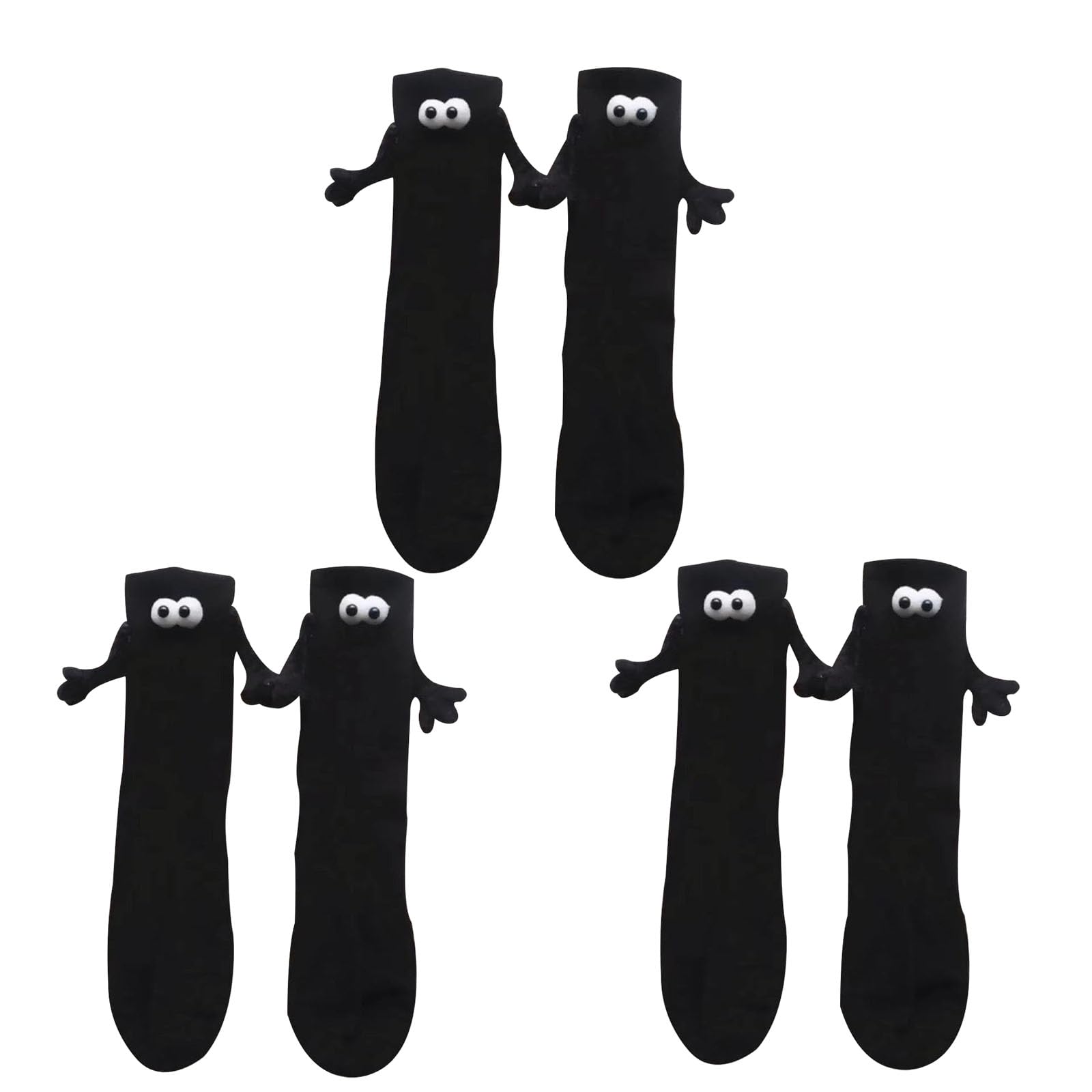 Magnetic Hand Holding Socks, Mid-Tube Socks Couple Magnetic 3D Doll Socks