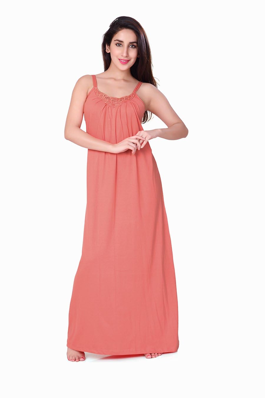 Honeydew Women's Hosiery Cotton Night Gown | Maxi Length Nighties | Sleepwear Nighty for Daily Use (Free Size)