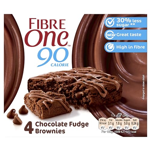 Fibre One 90 Calorie Chocolate Fudge Brownies 4 x 24g