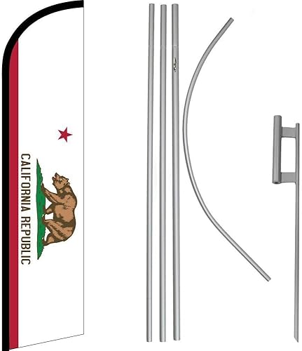 Premium State Windless Flag & 16' Flagpole KitGround