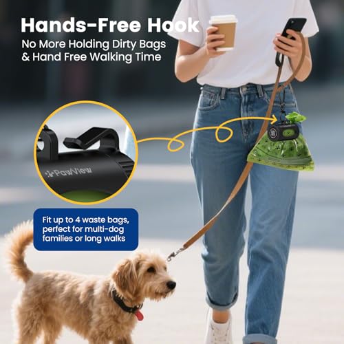 Image of Dog Poop Bags Rolls with Retractable Poop Bag Holder, Leak Proof and Extra Thick Lavender Pet Waste Bags, 1 Dispenser and 105 Bags for Doggy Walking & Cat Litter