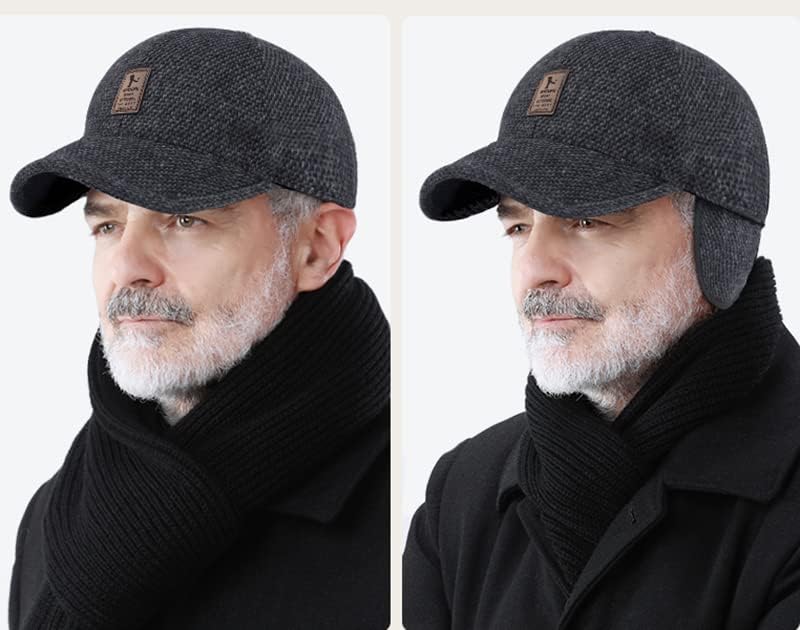 EDIKO Winter Hats for Men Baseball Cap Warm Dad Caps with Earflaps Adjustable - Image 2