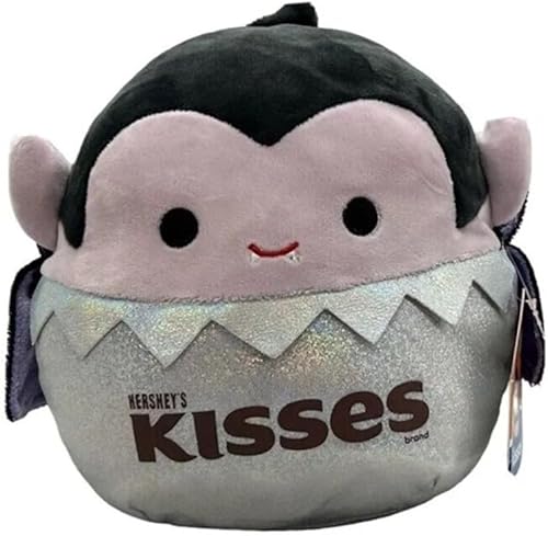 Squishmallow Muñeco de peluche de Halloween Hershey Waylee de 12 pulgadas con besos de vampiro