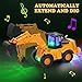 Kizmyee Automatic Excavator Toy with Music & 3D Lights, Battery Powered Construction Vehicle for Kids Ages 3-6, Boys Girls Gift for Birthday Christmas (Batteries Not Included)