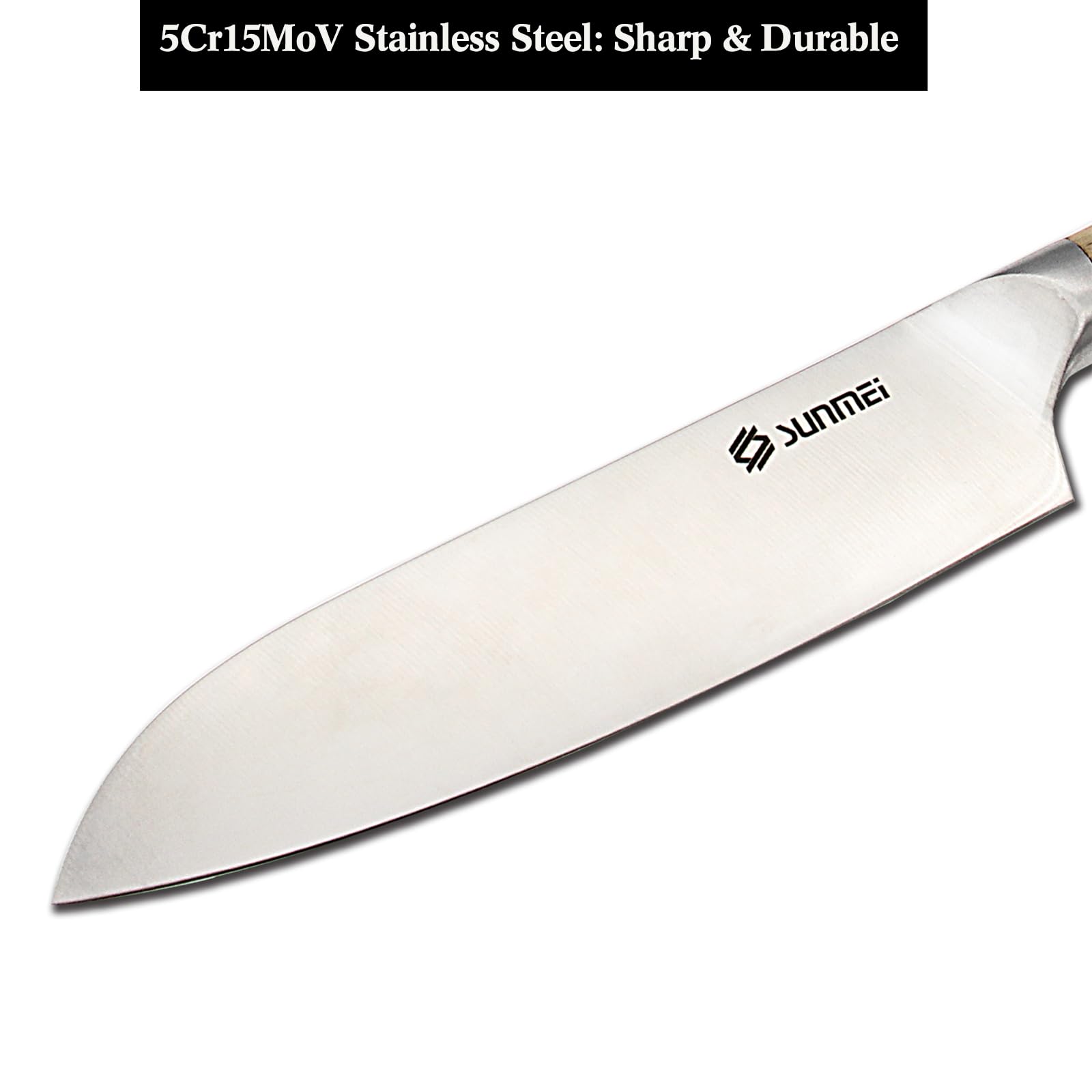 Sunmei 8 Inch Chef's Knife Japanese Style Santoku Knife 5Cr15MoV