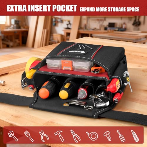 Image of UUP Tool Belt for Men, 10 Pockets Magnetic Tool Pouch Heavy Duty Toolbelt
