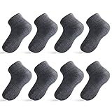 Lictin Baby Socken - 8 Paar Stoppersocken Baby Baumwolle ABS Socken Kinder Socken Baby Weich und bequem Stoppersocken Kinder für Baby 0-12 Monaten (Grau)