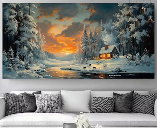 Peinture Diamant Forêt D'Hiver 5D : Cultivez la Sérénité en Famille avec ce Kit DIY