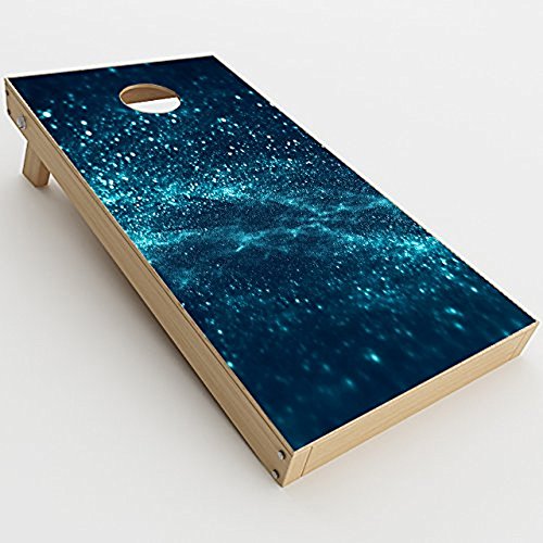 Skin Decals Vinyl Wrap for Cornhole Game Board Bag Toss (2xpcs.) / Blue Nebula Meteor Shower