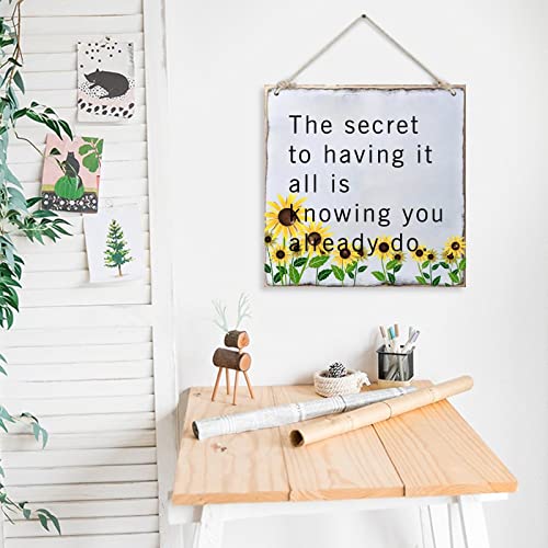 Plaque en bois motif tournesol à offrir pour une crémaillère réussie - 5