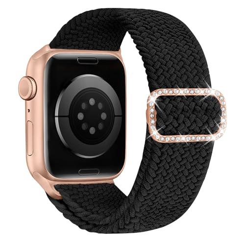 KYISGOS �L�k���\�����[�v Apple Watch�o���h 46mm 49mm 45mm 44mm 42mm�ɑΉ� �p�[���ƃ_�C�������h�̃o�b�N���t���i�C�����X�g���b�v iWatch Series 11 10 9 8 7 6 5 4 3 2 1 SE 