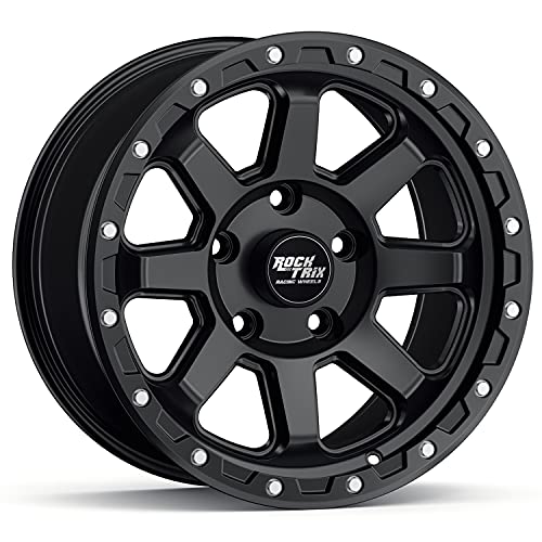 RockTrix RT116 17 inch Wheel Compatible with Jeep Wrangler JK JL 17x9 5x5 Wheels (+12mm Offset,...