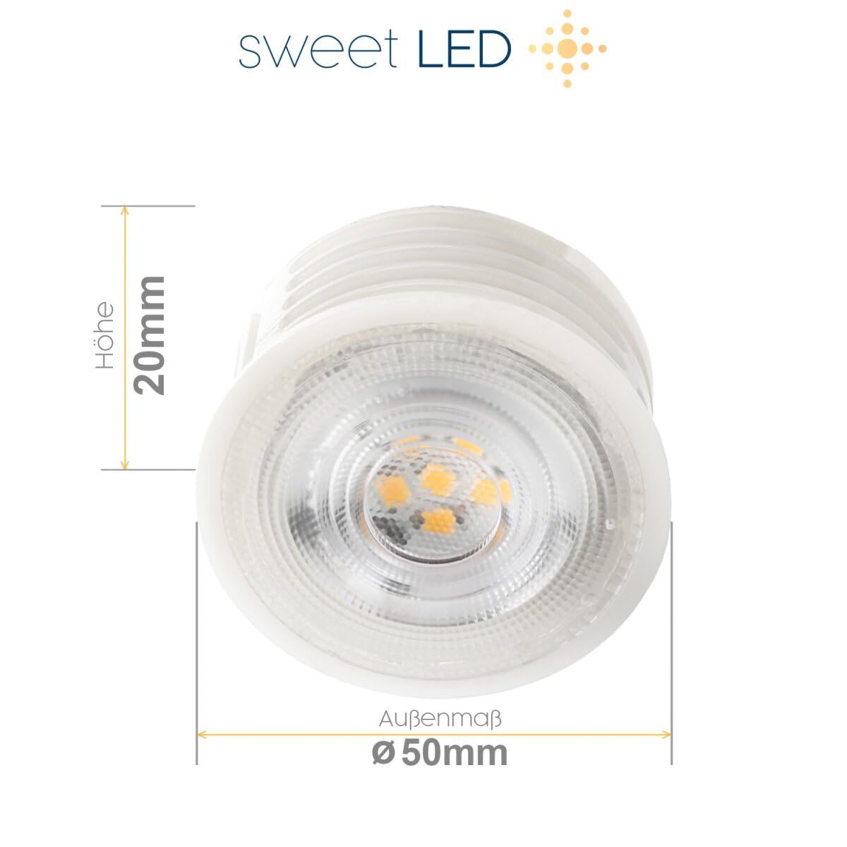 Sweet Led Einbaustrahler flach deckenspots austauschbare LED Modul einbauspots 230V spots 5W 4000K deckenleuchten Bajonettverschluss deckenstrahler Druckguss schwenkbar Einbau tiefe 30mm 6 stück