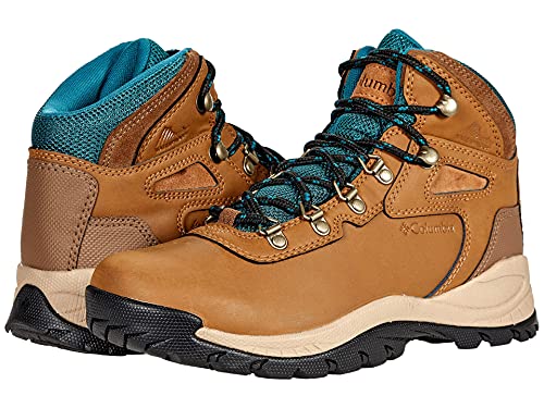 Image of Columbia Women's Newton Ridge Plus Hiking Shoe, Elk, River Blue, 10.5 Wide