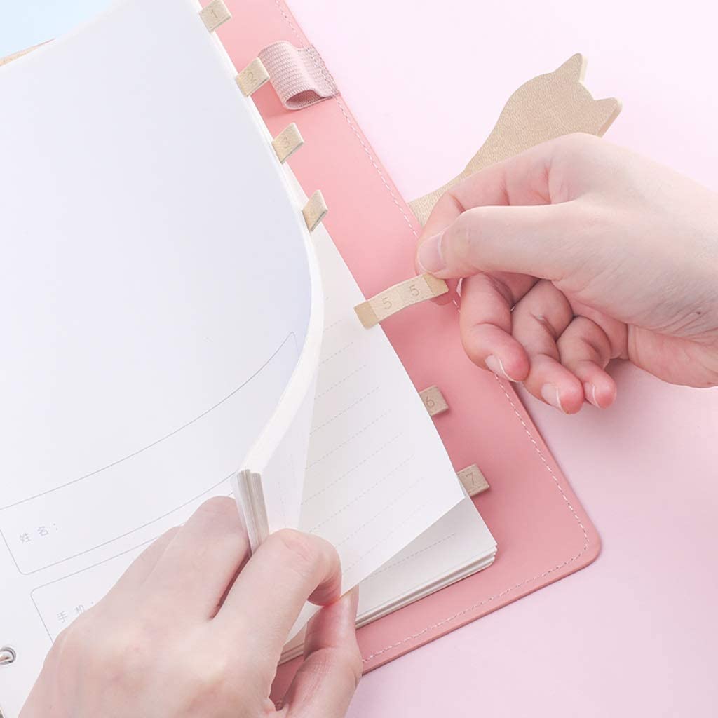 Squisito quaderno A6 - Progettato in modo creativo con una graziosa copertina in PU, ideale per studenti, ragazze, scuola, famiglia, documenti di viaggio, registri scritti a mano e diari, portatile e