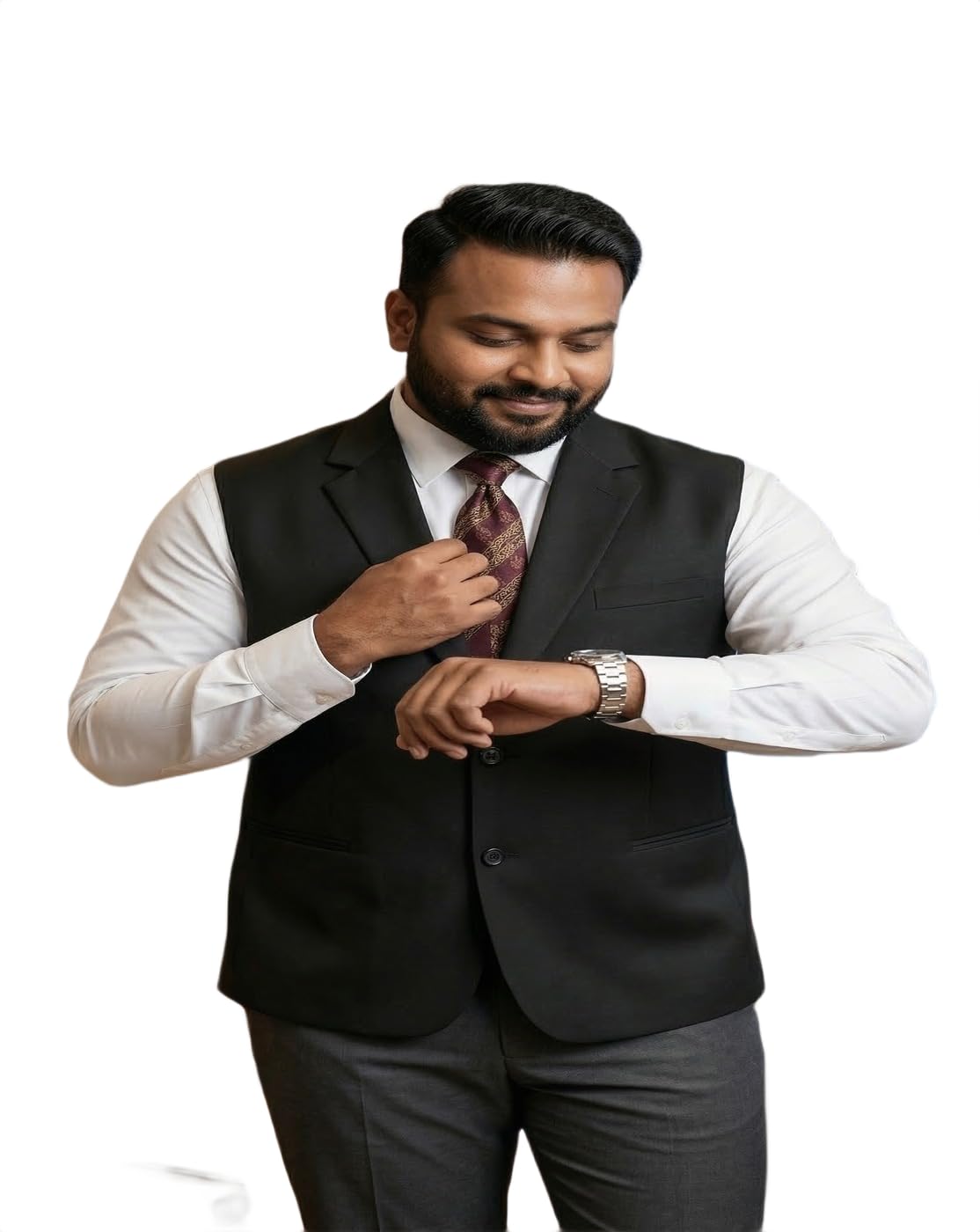 perfect productions Classic Black Waistcoat for Men – Smart Casual Sleeveless Blazer Vest for Business Meetings and Evening Events-picture-21