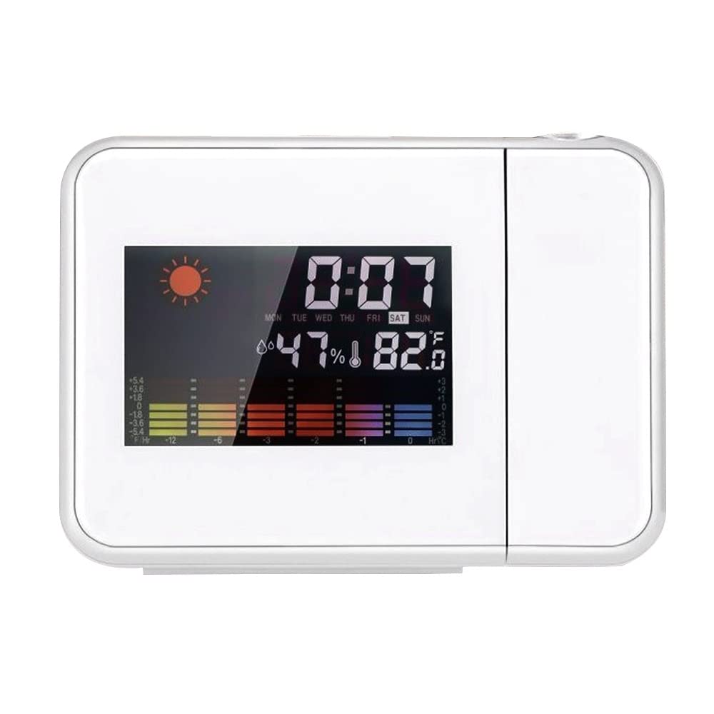 Sjdopulse D Le Electronic Weather Forecast Projection Alarm Clock Usb Clock With Time Temperature Humidity Weather