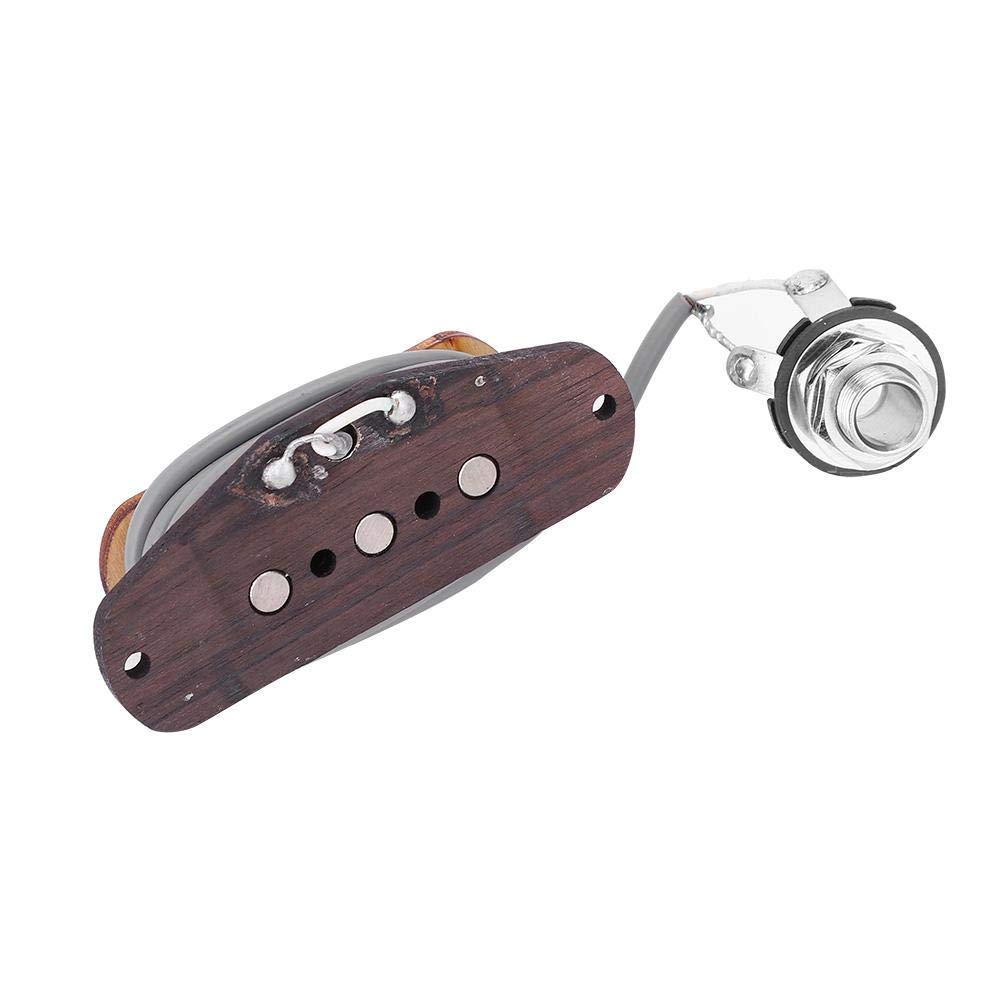 Alomejor Pastilla de Guitarra de 3 Cuerdas DIY Cigar Guitar Box Prewire Guitar PickupTransducer para reparación de Guitarra con Entrada Jack