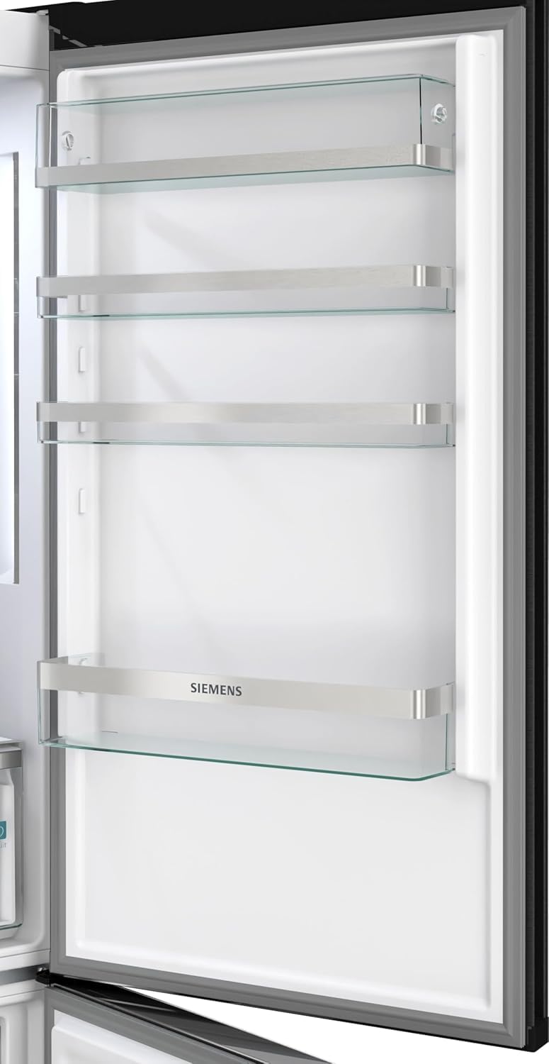 Siemens KG49N4XAF, iQ500, Freistehende Kühl-Gefrier-Kombination, Gefrierbereich unten, 440 l, Total noFrost, hyperFresh, extrem leise, LED Beleuchtung, 203 x 70 cm, Gebürsteter Stahl AntiFingerprint