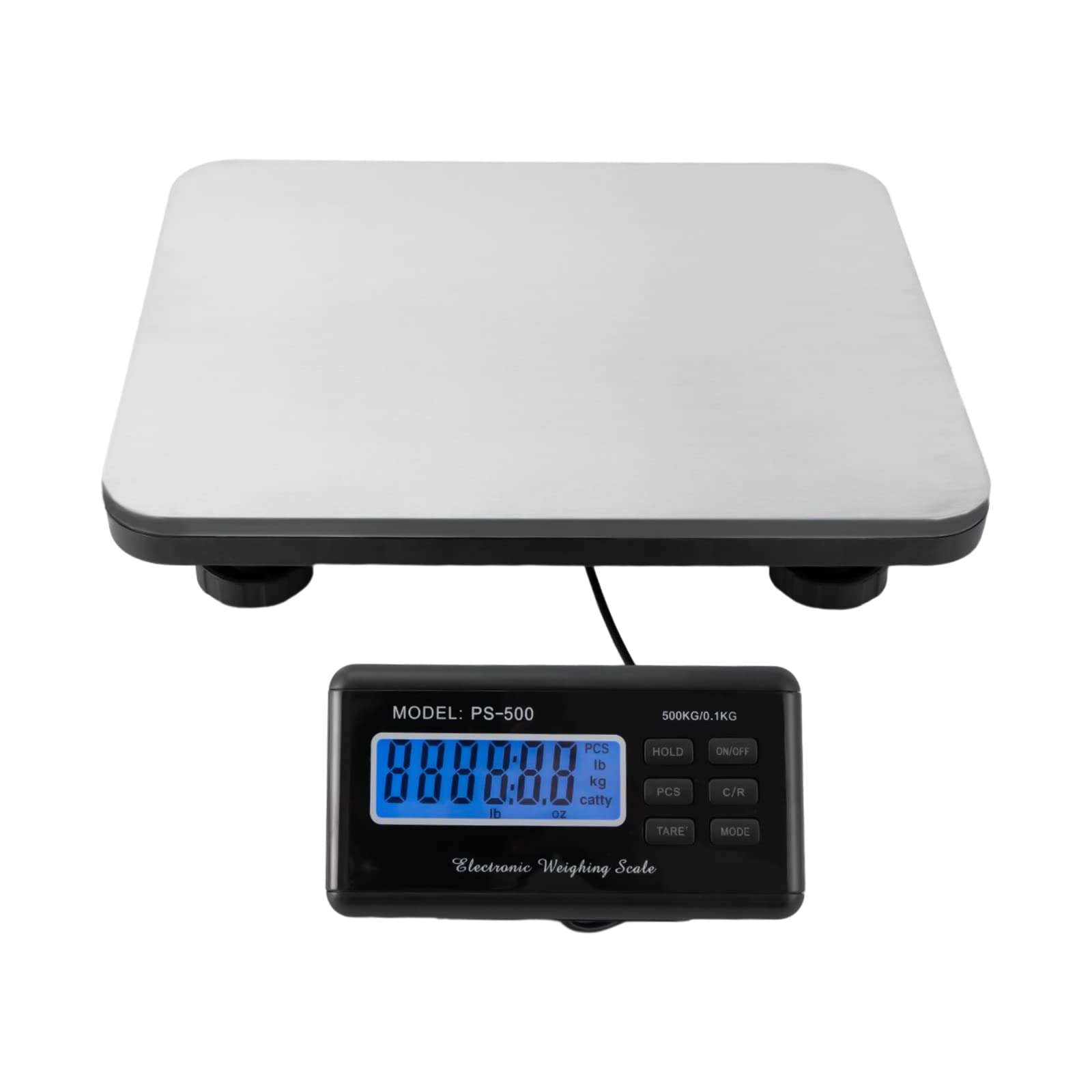 Digitale Küchenwaage Digitale Plattformwaage 300kg / 50g Paketwaage Mit Preisrechner LB/KG Multifunktionale Ladenwaage Silber Hundewaage Bis 50kg
