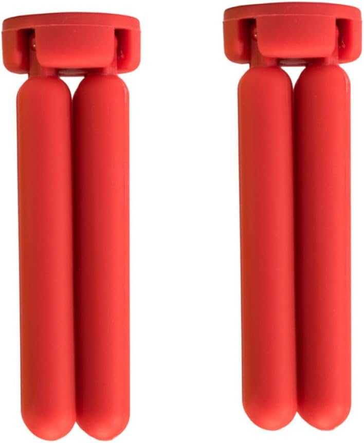 2pcs Red Silicone Trivet Mats Foldable Heat-Resistant Pot Holders Non-Slip Kitchen Hot Pads for Countertops and Cooking