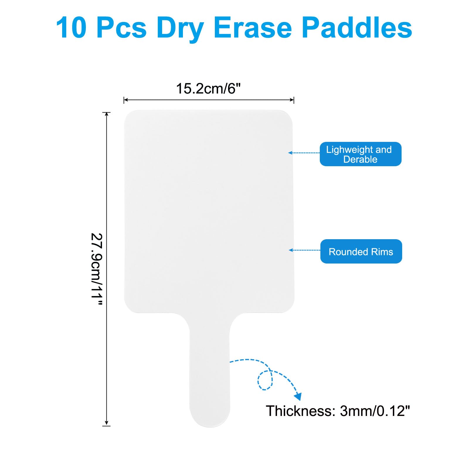 PATIKIL 11x6in Thickened Dry Erase Paddles - Image 2
