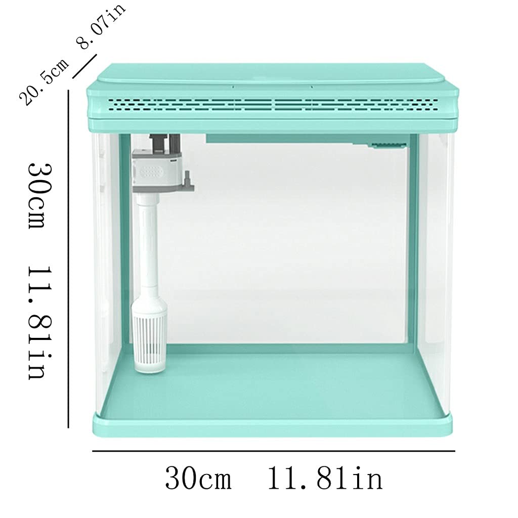 Aquarium Petit Aquarium en Verre, aménagement paysager, Petit Salon, Maison, Bureau, Poisson Rouge, décoration écologique, Changement d'eau Gratuit Bac à Poisson