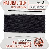 Black Slk Bead Cord #8