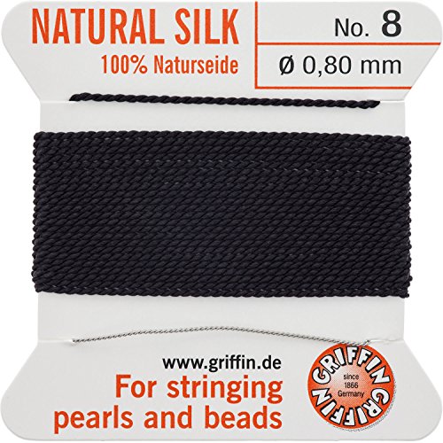 Black Slk Bead Cord #8