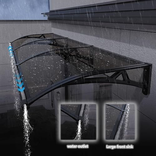 Auvent de porte en polycarbonate transparent pour fenetre et entree