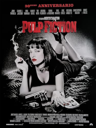 KUSTOM ART Póster decorativo de pared serie carteles película celebridades Pulp Fiction de Quentin Tarantino 30 aniversario impresión sobre cartón 40 x 30 cm sin marco