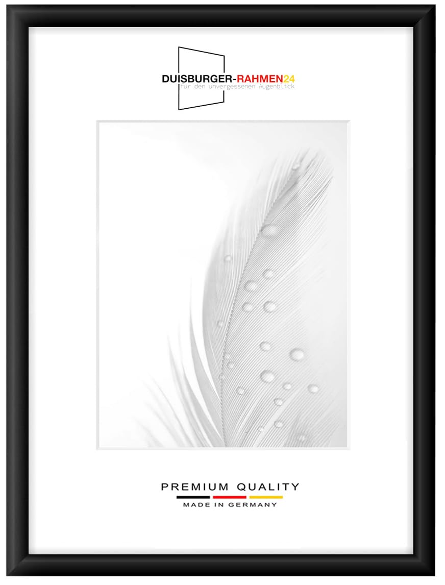 Duisburger-Rahmen24 DR24 Marco de fotos de 70 x 90 cm (negro mate) a medida, marco de madera de densidad media de 35 mm de ancho, incluye cristal sintético antirreflectante, parte trasera estable,