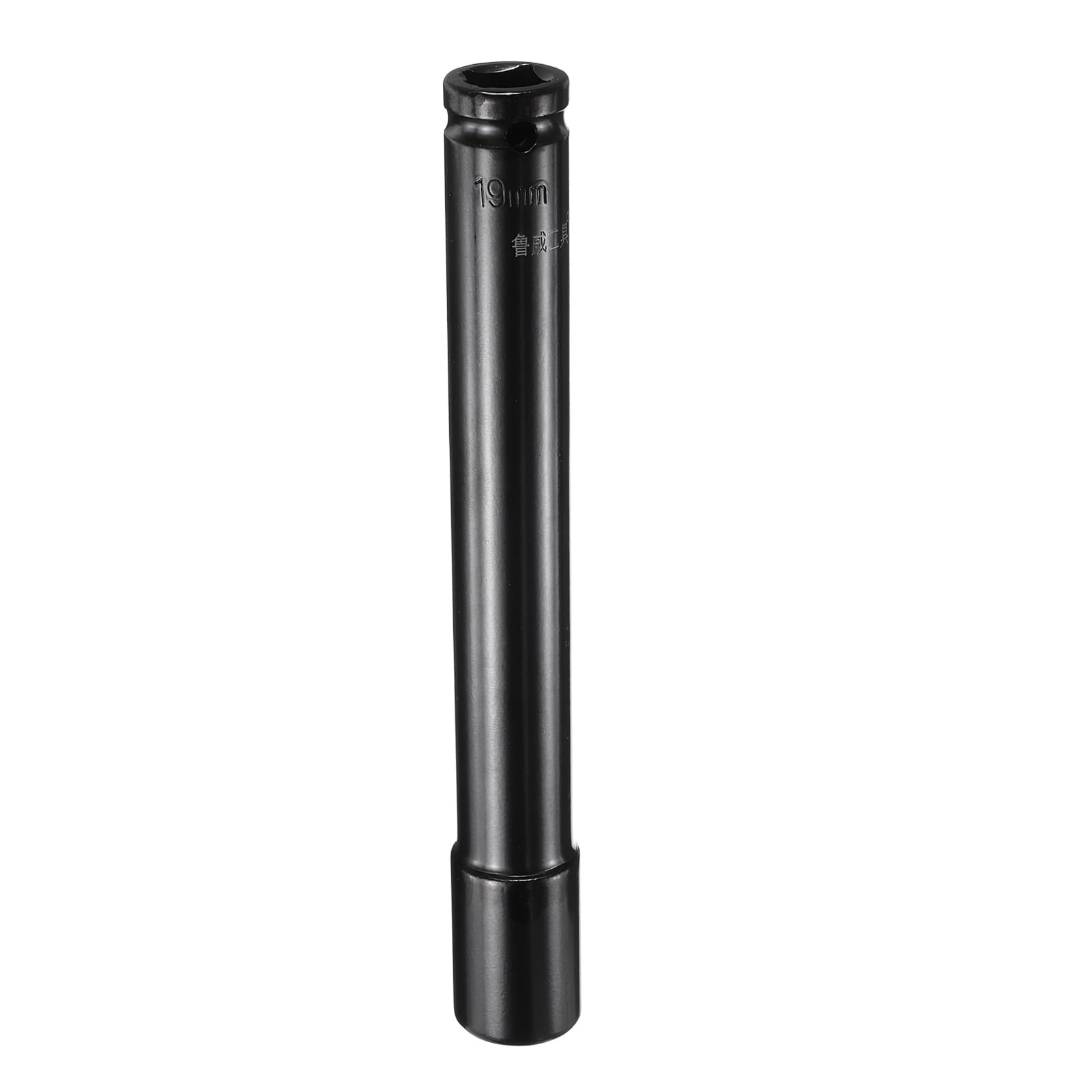 QUARKZMAN Llave de Impacto Profundo de 1/2" Cuadrada Por 19Mm Métrica 6 Puntos 200Mm (8") de Largo Extra de Acero Al Carbono para Automóviles, Reparación de Tuercas Y Pernos, Color Negro