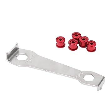 MTB Bicycle Disc Screw, Bike Chainwheel Fixed Wrench High Hardness Professional High Strength for Fixed Sprocket for Crankset(red)