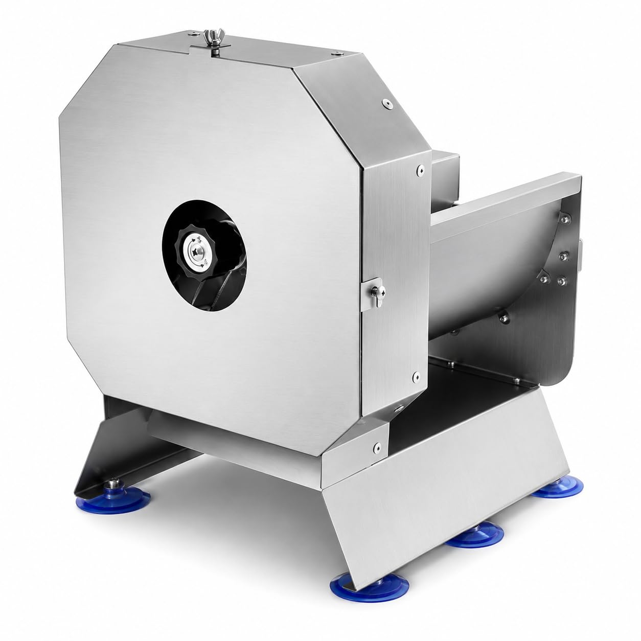 Kommerzieller elektrischer Gemüseschneider, 0–10 mm verstellbar, 75 kg/h | Edelstahlschneider mit abnehmbaren Komponenten zum Schneiden von Tomaten, Zwiebeln, Kartoffeln, Kohl und anderem Gemüse.