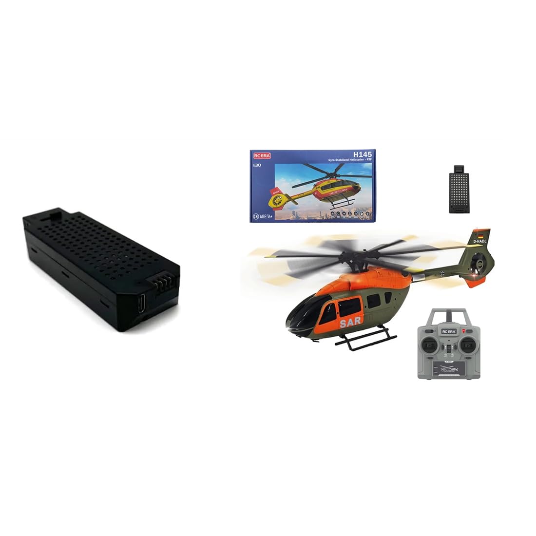RC ERA C190 H145 6CH Heli Einrotor RC Hubschrauber für Erwachsene Flybarless gyrostabilisiert mit optischer Flusspositionierung bürstenlose Motoren, RTF Helikopter für Hobbyisten