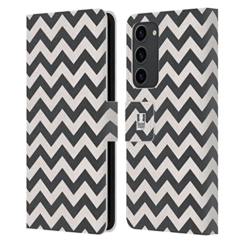 Accessoire Samsung Galaxy S23+ 5G Head Case Designs etui portefeuille cuir zigzag gris