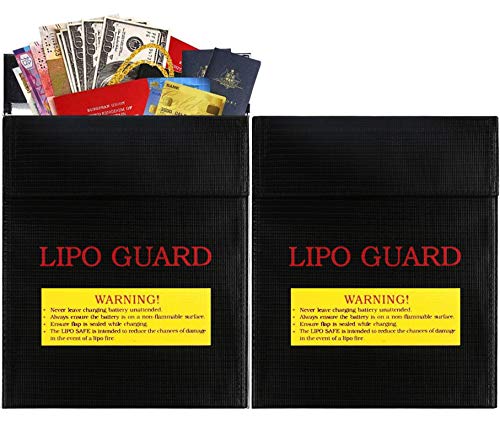 Juego de 2 fundas ignífugas, resistentes al fuego, para documentos y documentos, resistentes al fuego, para guardar dinero en efectivo,...