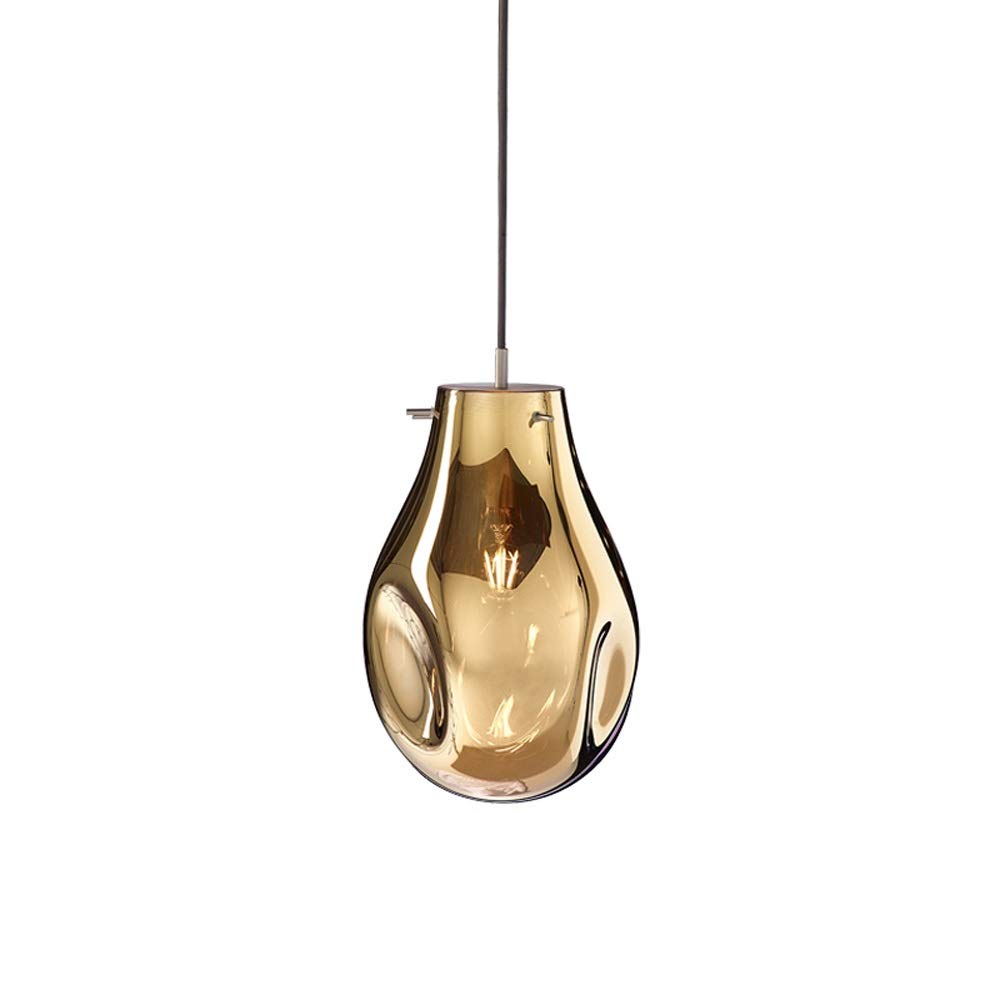 Lustre en verre ambré E27 au design artistique postmoderne