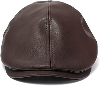 Boina de cuero para hombre, estilo vintage, color azul británico, estilo vintage, para primavera y otoño, gorra clásica (color: Argento, tamaño: 56 – 58 cm)