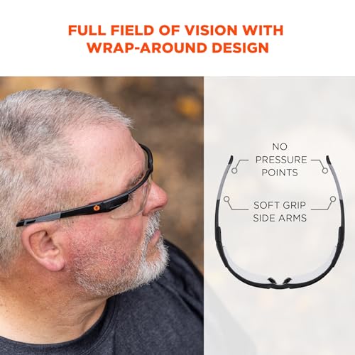 Image of Ergodyne Skullerz Dellenger Anti Scratch Safety Glasses with Adjustable Temples, Anti Fog, z87