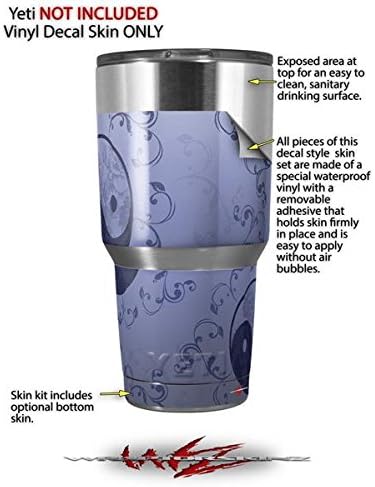 Miniatura 2 de Vinilo Wrap para Yeti Rambler vaso – 30 oz femenino Yin Yang Azul por wraptorskinz