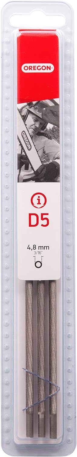 Oregon 73LPX PowerCut - Chaîne de Tronçonneuse pour Guide-Chaîne de 20" (50 cm), 72 Maillons d'Entraînement & Q70508C Pack de 3 Limes rondes,4,8 mm,Multicolore
