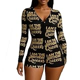 MissShorthair Onesies Women Sexy, Cute Onesie Pajamas Pajamas for Women Long Sleeve Birthday Small, Birthday, Small